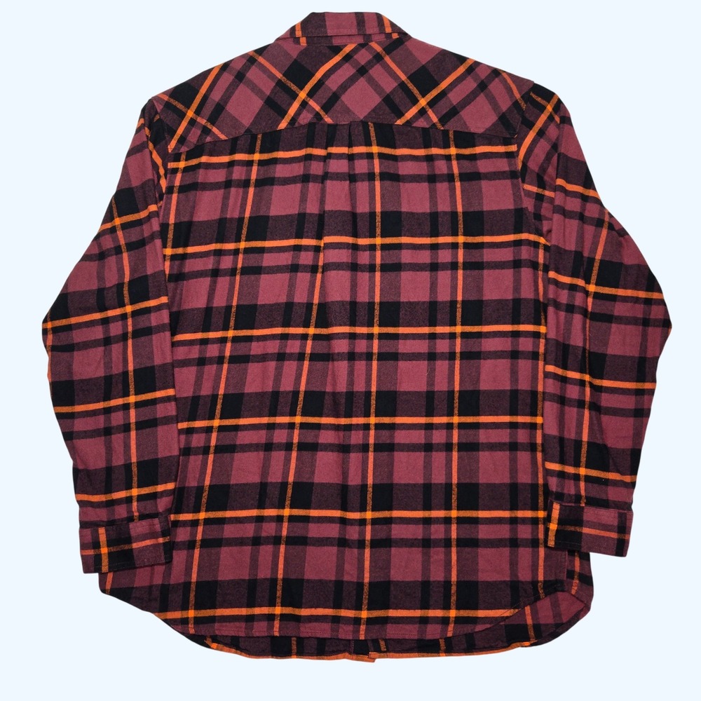 Columbia Virginia Tech Hokies Plaid Flannel Shirt Mens XXL Maroon Orange College - Picture 4 of 6